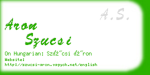 aron szucsi business card